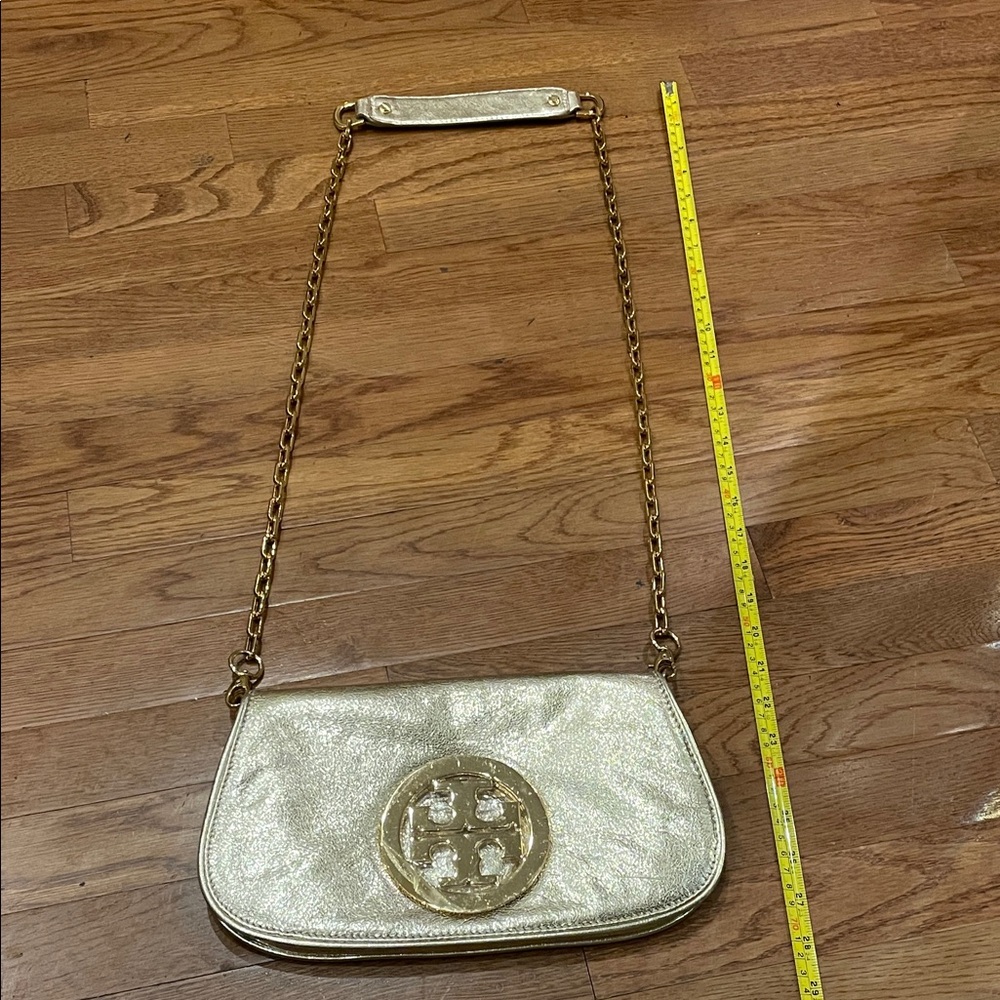 Tory Burch Metallic Gold Shoulder or Clutch Bag - Picture 2 of 9